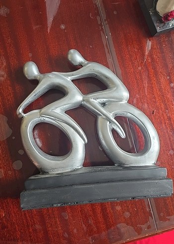 Gri Bisikletçi Figürin Dekoratif - Görsel 3