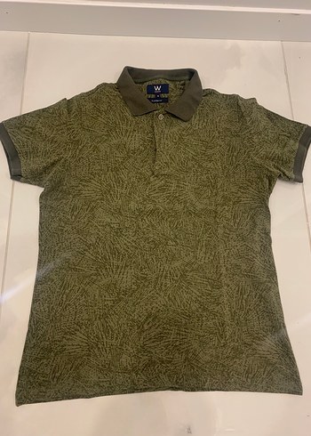 Yeşil Desenli Kısa Kollu Polo Tişört