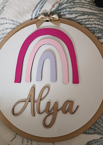 Pastel Renkli Ahşap kapı süsü - Alya - Görsel 2