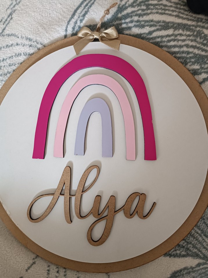 Pastel Renkli Ahşap kapı süsü - Alya - Görsel 2