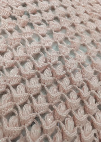 Pembe Bohem Örgü Kadın Şal - Görsel 3