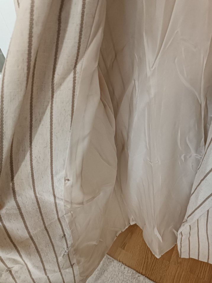 Bej Çizgili Midi Kadın Blazer Ceket - Görsel 5