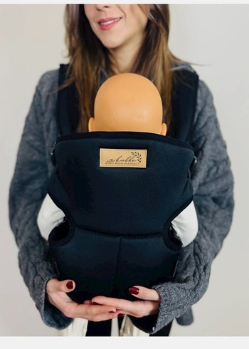 Siyah Bebek Taşıma Slingi kanguru - Görsel 3