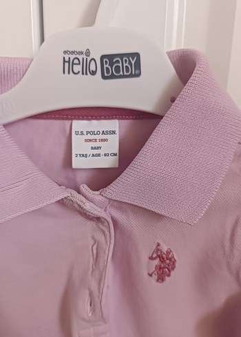 Kız Çocuk Pembe Uzun Kollu Polo Yaka Tişört - Görsel 3