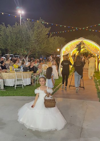 Abiye Kız Çocuk Beyaz Straplez Fırfırlı Elbise