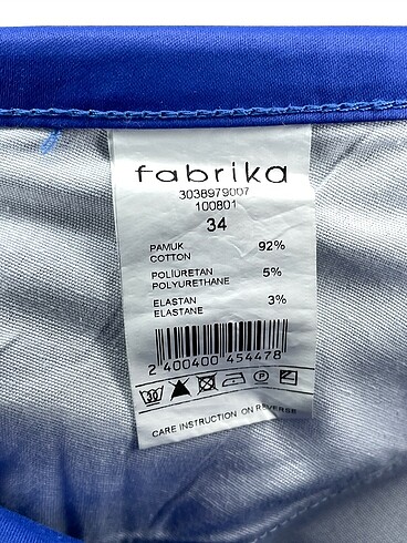 34 Beden mavi Renk Fabrika Kumaş Pantolon %70 İndirimli.