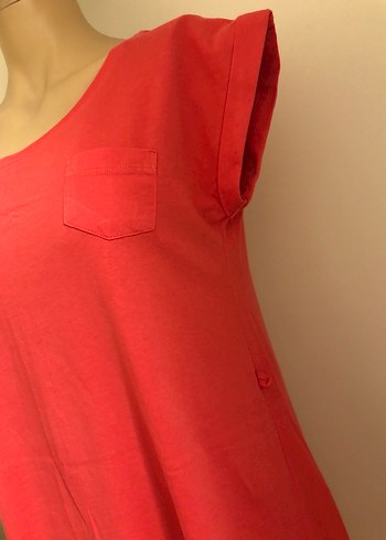 Koton 80 TL Kırmızı Pembe Kısa Kollu Midi Rahat Elbise