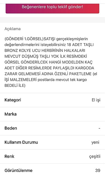  Beden çeşitli Renk EL İŞİ MALZEMELERİ