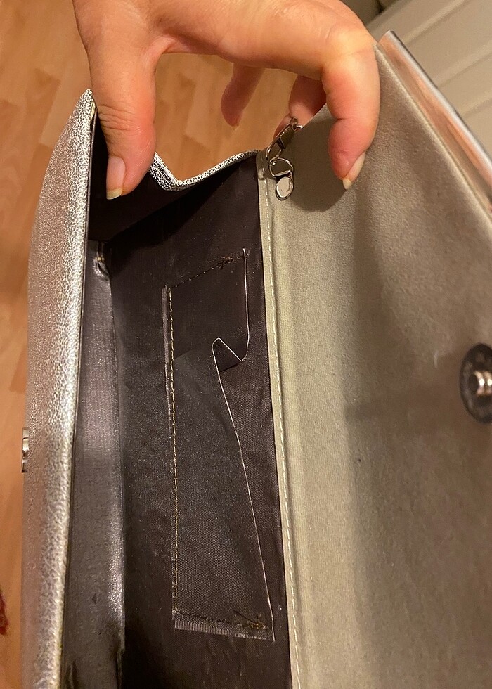 Gümüş abiye çanta - Görsel 5