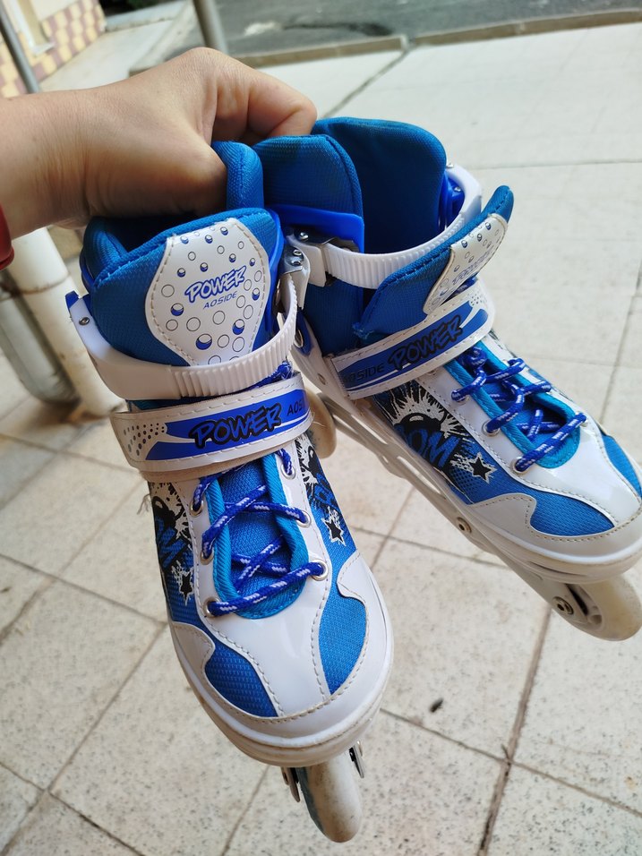 Mavi Bağcıklı Erkek Paten ve Koruyucu Seti - Görsel 2