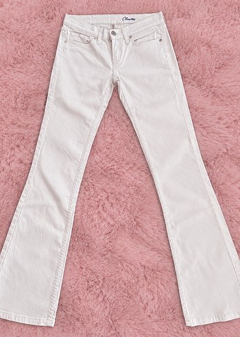 Mango Beyaz Dusuk Bel Flare Jean
