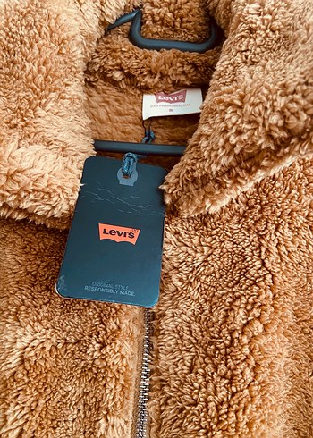 Kahverengi Kürklü Orijinal Levis Kadın Mont - Görsel 6