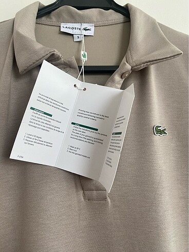 s Beden camel Renk Lacoste Vizon Polo Yaka Elbise