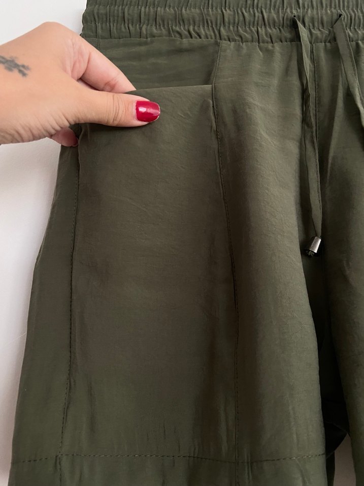 Ralp Lauren Kadın Haki Keten Şort - Görsel 2