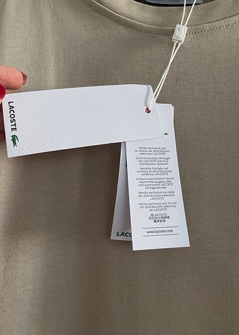 Lacoste Bej Pamuklu Kısa Kollu Salaş Elbise - Görsel 3