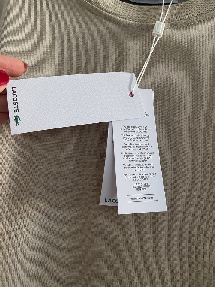 Lacoste Bej Pamuklu Kısa Kollu Salaş Elbise - Görsel 3