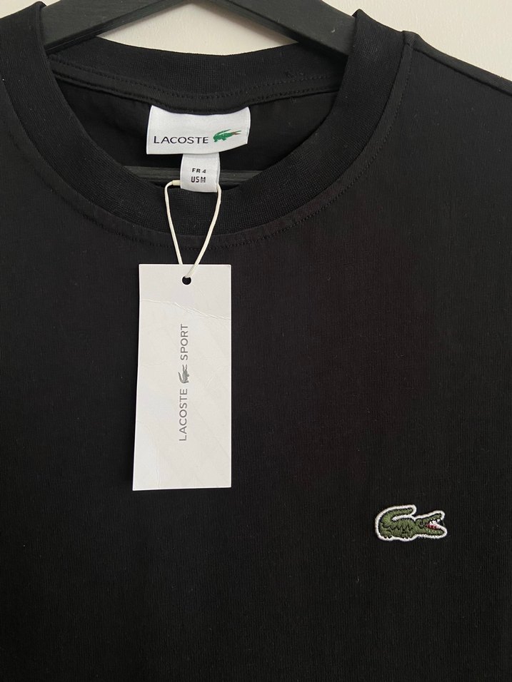 Lacoste İthal Orijinal Siyah Kadın Tişört - Görsel 2