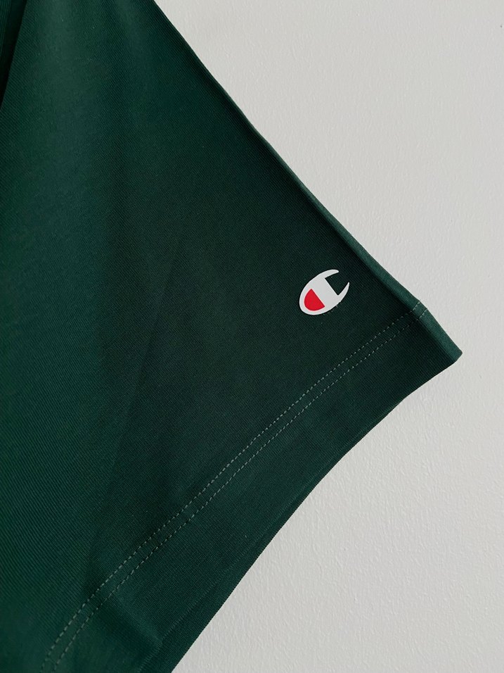 Champion Kadın V Yaka Koyu Yeşil Tişört - Görsel 3