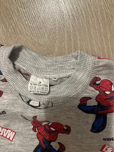 3 Yaş Beden gri Renk Spiderman Eşofman takımı