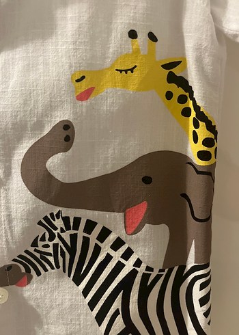 Beyaz Erkek Çocuk Uzun Kollu Keten Gömlek - Görsel 5