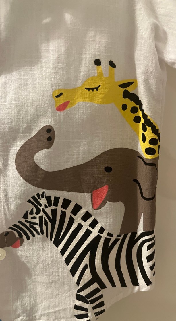 Beyaz Erkek Çocuk Uzun Kollu Keten Gömlek - Görsel 5