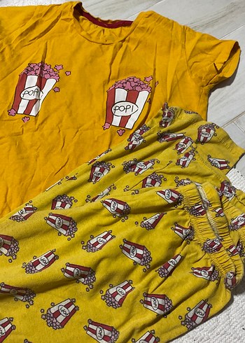 Kız Çocuk Renkli Popcorn Baskılı Tişört - Görsel 3