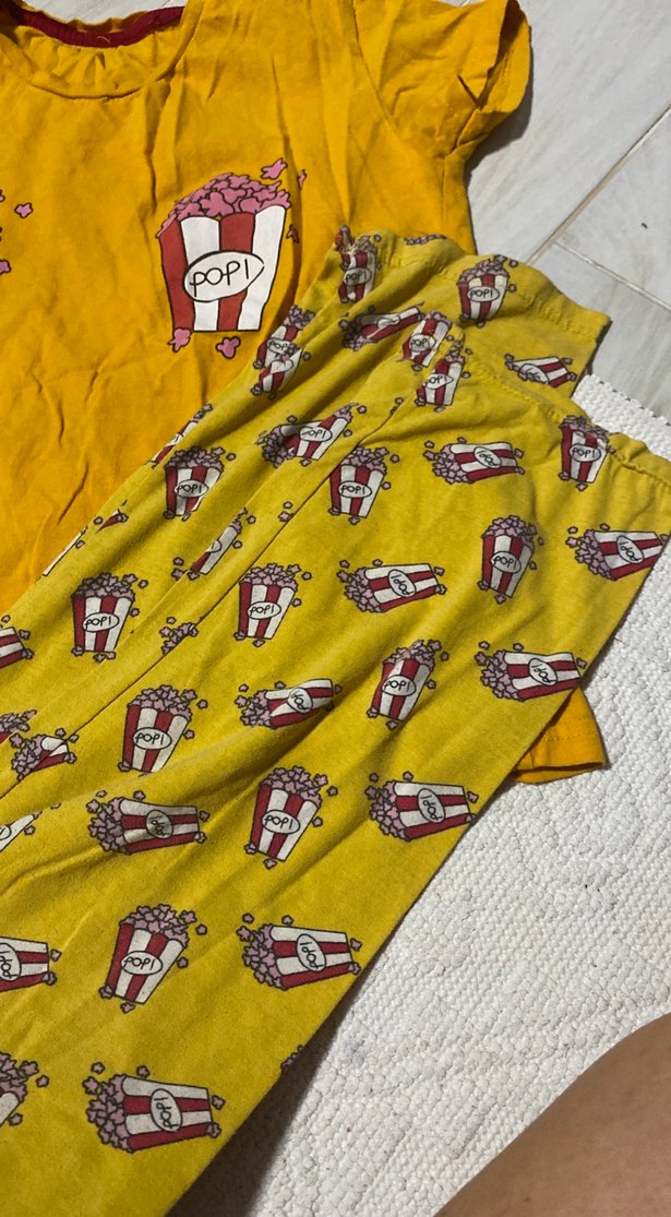 Kız Çocuk Renkli Popcorn Baskılı Tişört - Görsel 2