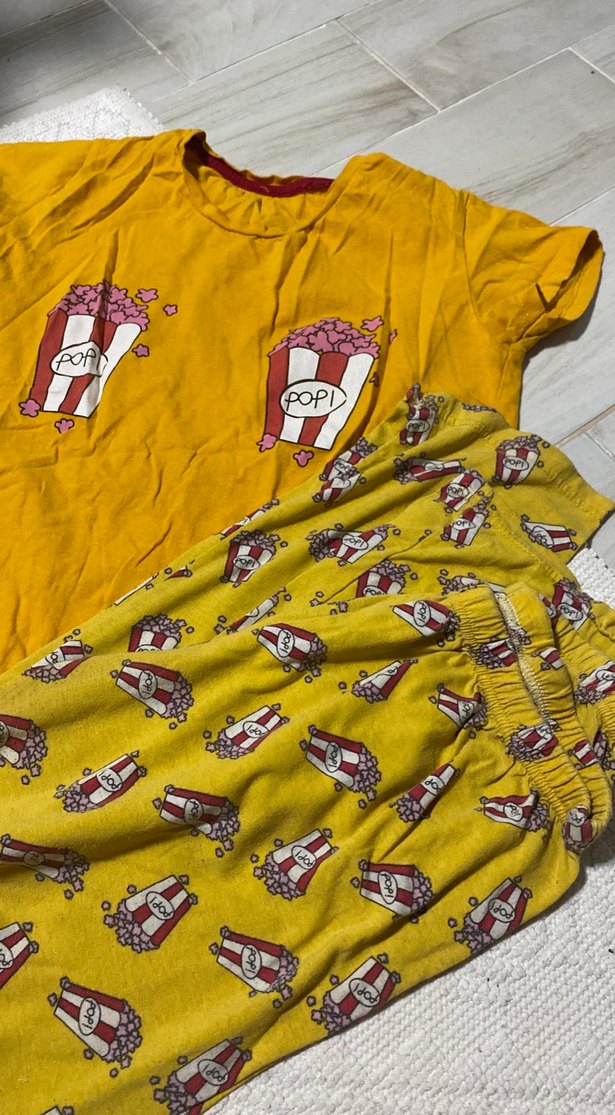 Kız Çocuk Renkli Popcorn Baskılı Tişört - Görsel 3