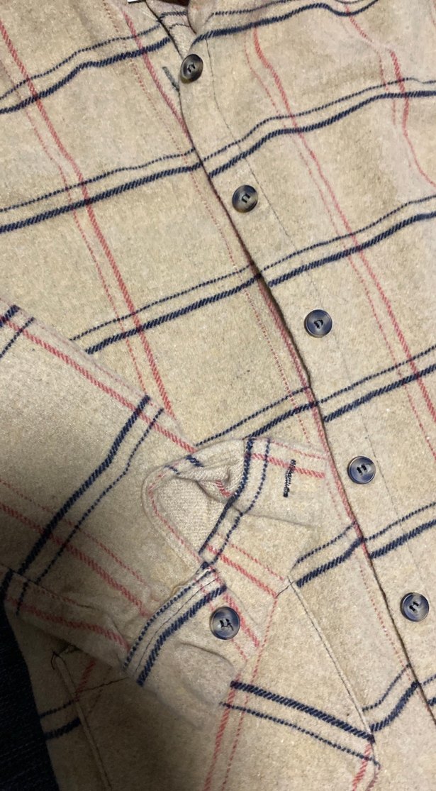 Bej Ekose Düğmeli Keten Kadın Gömlek - Görsel 2