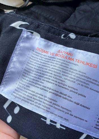 Siyah Bebek Taşıyıcı Müzik Desenli - Görsel 4