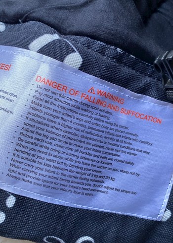 Siyah Bebek Taşıyıcı Müzik Desenli - Görsel 5