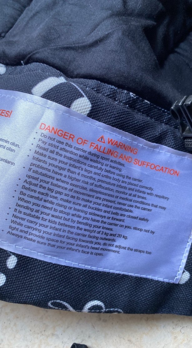 Siyah Bebek Taşıyıcı Müzik Desenli - Görsel 5