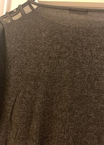 Koyu Gri Kadın Uzun Kollu Modelli Bluz - Görsel 5