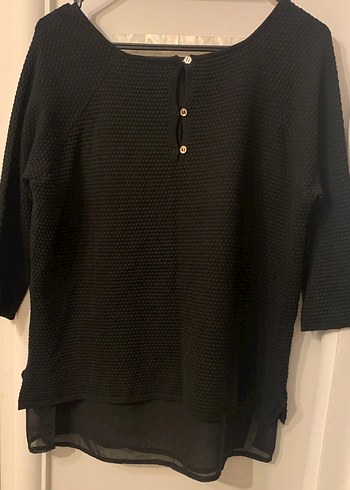 SİYAH ALTI ŞİFONLI BLUZ - Görsel 2