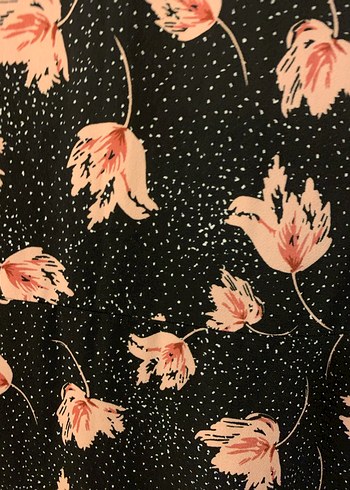 Pembe Çiçekli Bohem Uzun Kollu Midi Elbise - Görsel 5