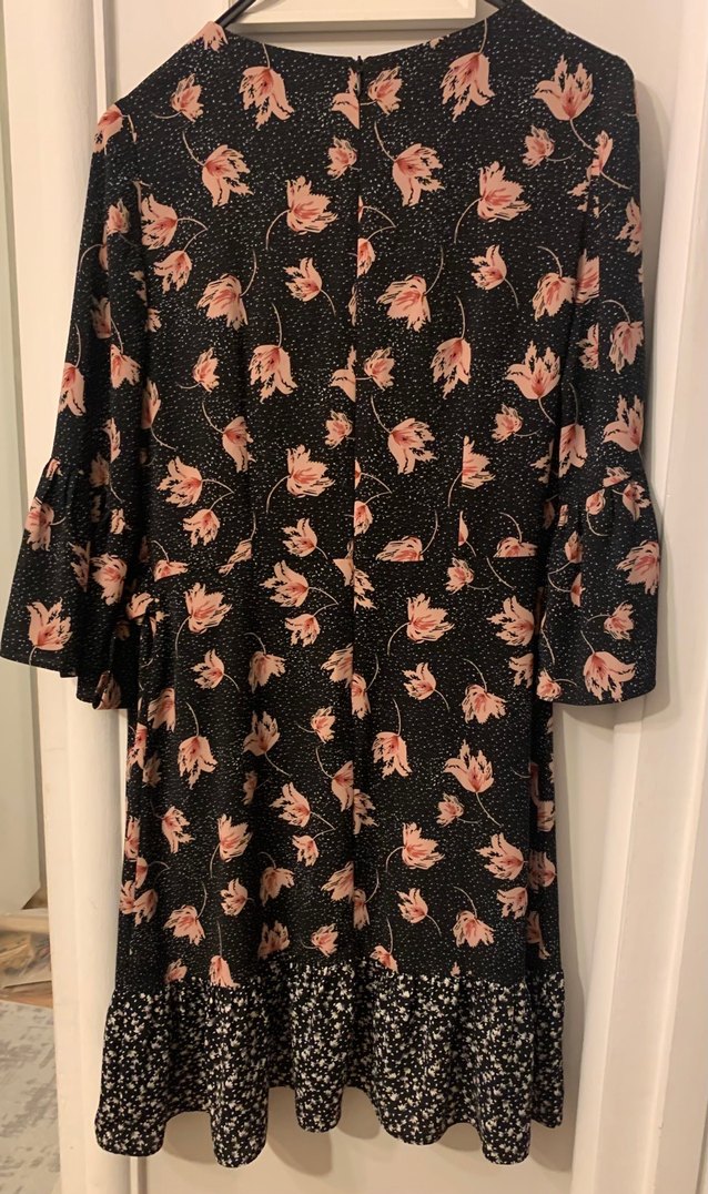 Pembe Çiçekli Bohem Uzun Kollu Midi Elbise - Görsel 2