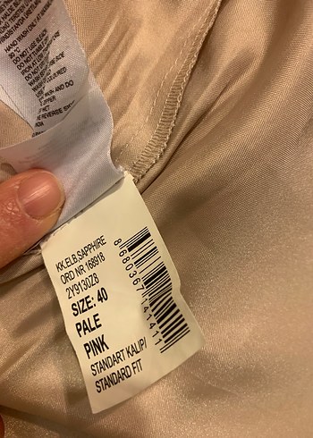 Somon Renkli Dantel Midi Straplez Abiye Elbise - Görsel 8