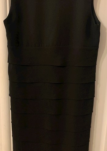 Siyah Kolsuz Kat Kat  Modelli Abiye Elbise - Görsel 5