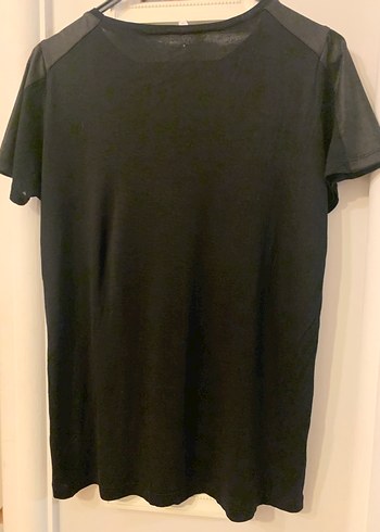 Fabrika Siyah Kısa Kollu Salaş Kadın Bluz - Görsel 5