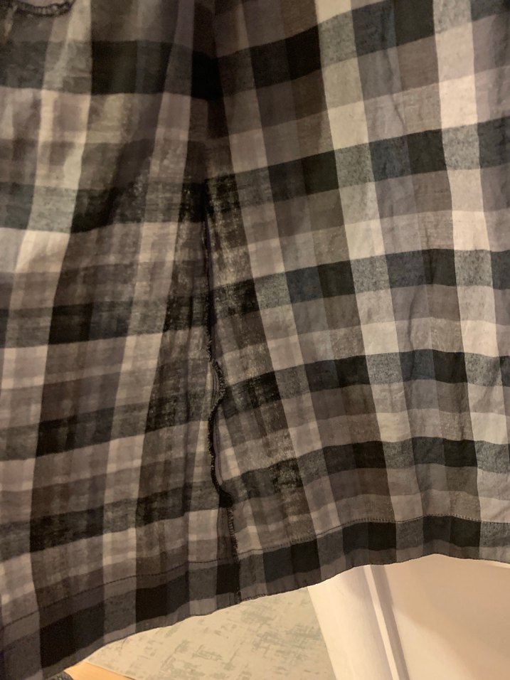 Gri Ekose Uzun Kollu Kadın Gömlek - Görsel 4