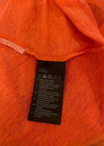 H&M Turuncu Kolsuz Midi Bluz - Görsel 7