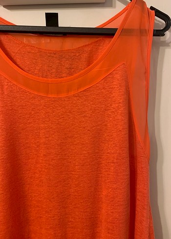 H&M Turuncu Kolsuz Midi Bluz - Görsel 3