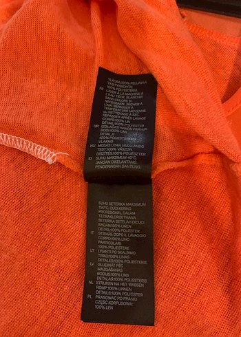 H&M Turuncu Kolsuz Midi Bluz - Görsel 8