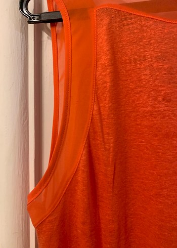 H&M Turuncu Kolsuz Midi Bluz - Görsel 5