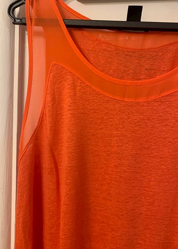 H&M Turuncu Kolsuz Midi Bluz - Görsel 4