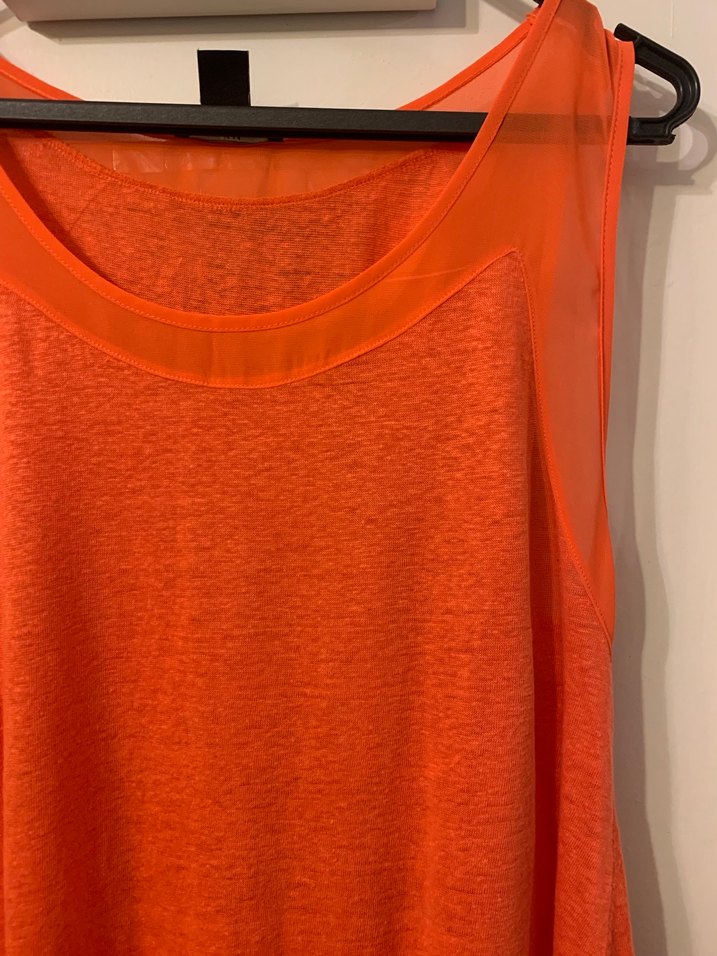 H&M Turuncu Kolsuz Midi Bluz - Görsel 3