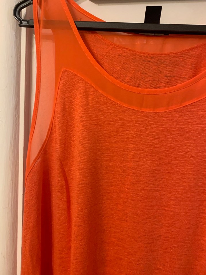 H&M Turuncu Kolsuz Midi Bluz - Görsel 4