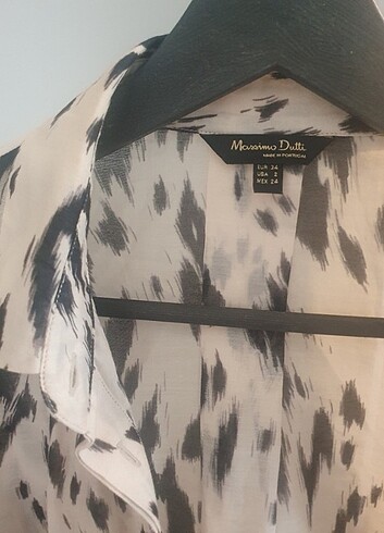 34 Beden Massimodutti ipek karışımlı leopar gomlek 