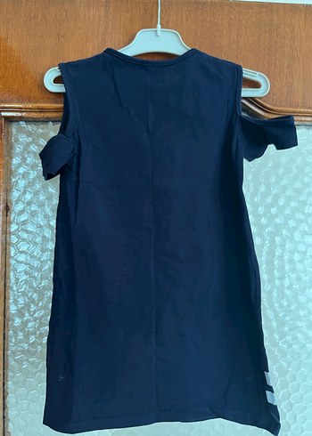 Kız Çocuk Lacivert Baskılı Elbise - Görsel 2