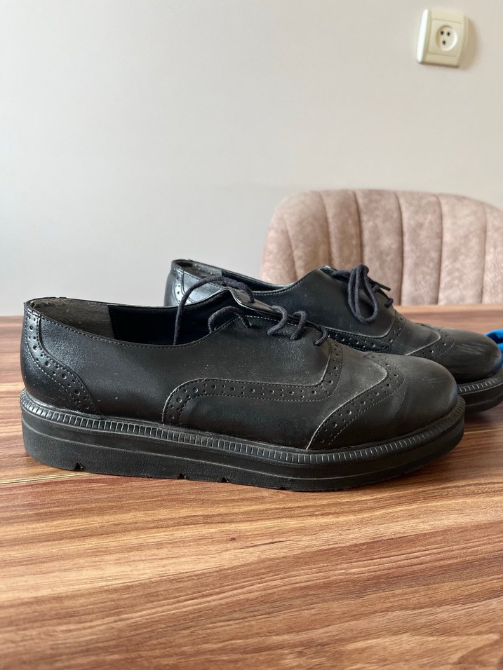 Siyah  Kadın Ayakkabısı Bağcıklı - Görsel 2